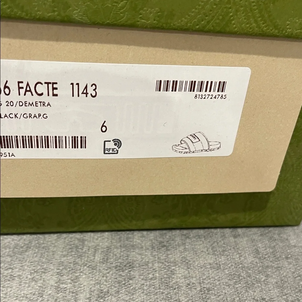 Gucci Gray Logo Slide Sandals